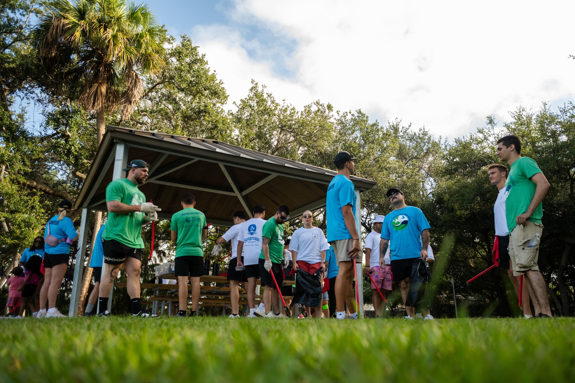 Airman Leadership School Class 25-F students complete a community clean-up in Downtown Tampa, Sept. 6, 2025. ALS shapes well-rounded leaders dedicated to bettering both their unit and their community. (U.S. Air Force photo by Senior Airman Zachary)