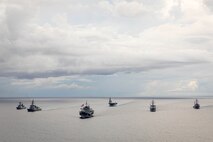 Japan Maritime Self-Defense Force, Republic of Korea Navy, and U.S. Navy ships sail in formation in support of Exercise Freedom Edge 25 in the U.S. 7th Fleet area of operations, Sept. 16, 2025.