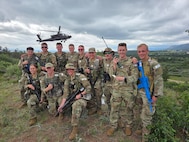 Cadets in front of Helicopter
