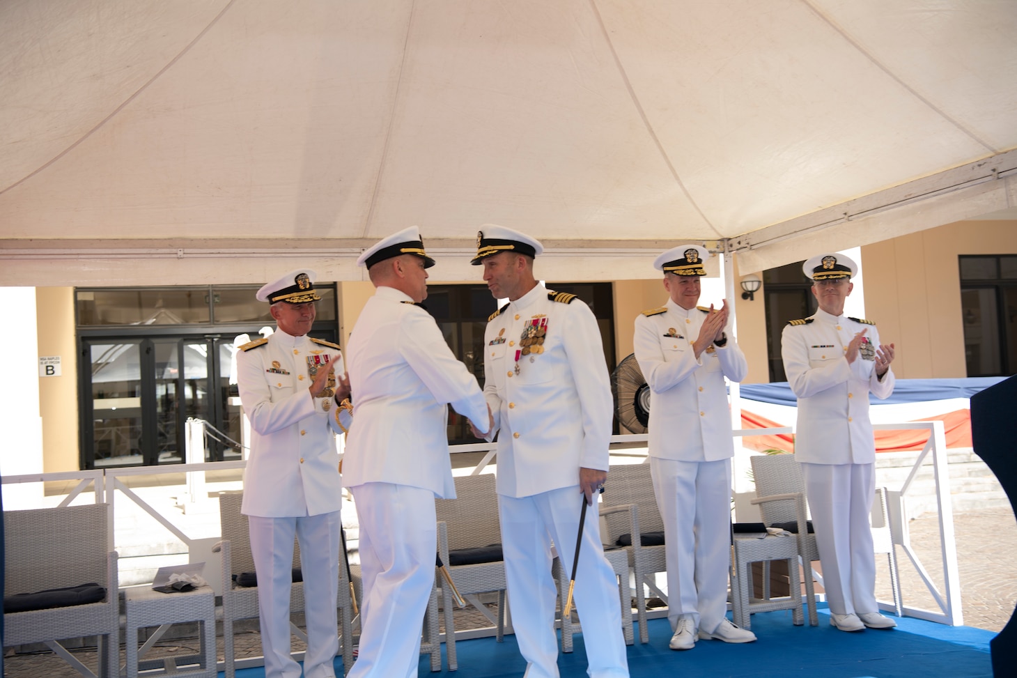 Capt. Douglas Sattler, Jr. relieved Capt. Benjamin Selph as commodore of CTF 69, deputy commander of CTF 169, and chief of staff for Submarine Group 8.