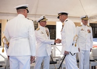 Capt. Douglas Sattler, Jr. relieved Capt. Benjamin Selph as commodore of CTF 69, deputy commander of CTF 169, and chief of staff for Submarine Group 8.