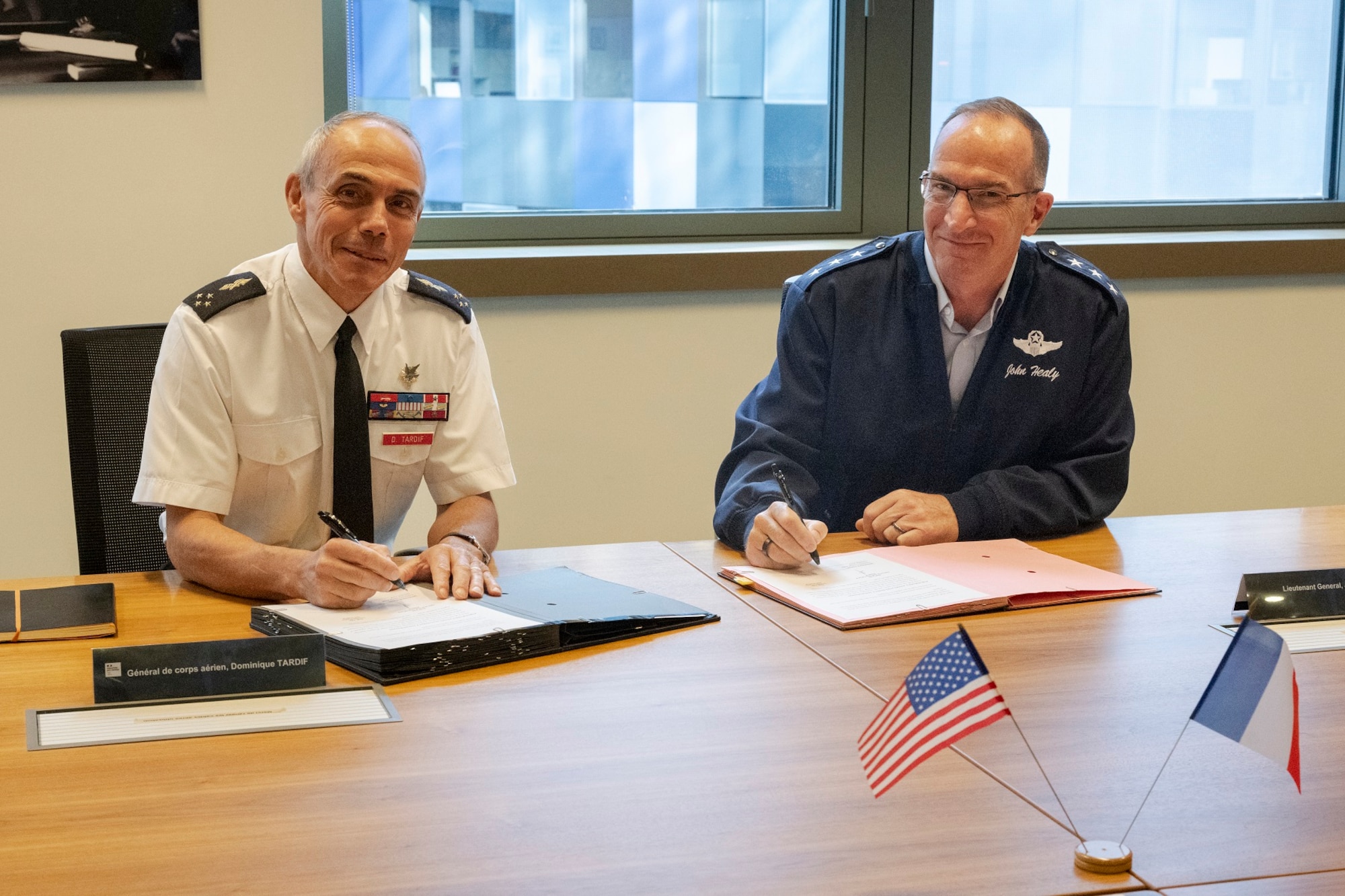Two men sitting at a table