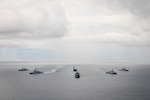 250916-N-SF508-1968 U.S. 7TH FLEET AREA OF OPERATIONS (Sept. 16, 2025) – Japan Maritime Self-Defense Force, Republic of Korea Navy, and U.S. Navy ships sail in formation in support of Exercise Freedom Edge 25 in the U.S. 7th Fleet area of operations, Sept. 16, 2025. Trilateral exercises like Freedom Edge demonstrate our shared commitment to achieve and maintain peace in the Asia-Pacific. U.S. 7th Fleet, the U.S. Navy's largest forward-deployed numbered fleet, routinely interacts and operates with allies and partners in preserving a free and open Indo-Pacific region. (U.S. Navy photo by Mass Communication Specialist 1st Class Charles Oki)