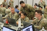 National Guard Soldiers and Airmen and members of the Virginia Defense Force partner with military and civilian cyber operators in enclaves to simulate the process they would follow to respond to and mitigate a cyber attack Aug. 11, 2025, at the State Military Reservation in Virginia Beach, Virginia, during Cyber Fortress 25. The exercise focused on electric cooperatives and provided an opportunity to test Virginia’s cyber response plan, better prepare for future collective responses and build resiliency. In addition, representatives from several foreign militaries participated in the exercise, including a number from Finland, Virginia National Guard’s State Partnership Program's partner. The Fort Belvoir-based 91st Cyber Brigade and Information Operations Support Center hosted the exercise which includes a re-certification of two cyber protection teams and one battalion headquarters as part of their federal mission.