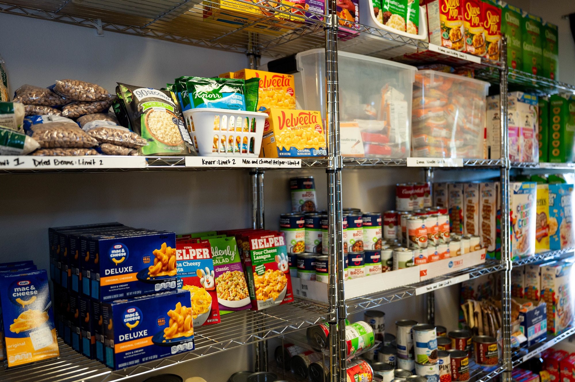 Food is displayed on the shelves that Peak Pantry.