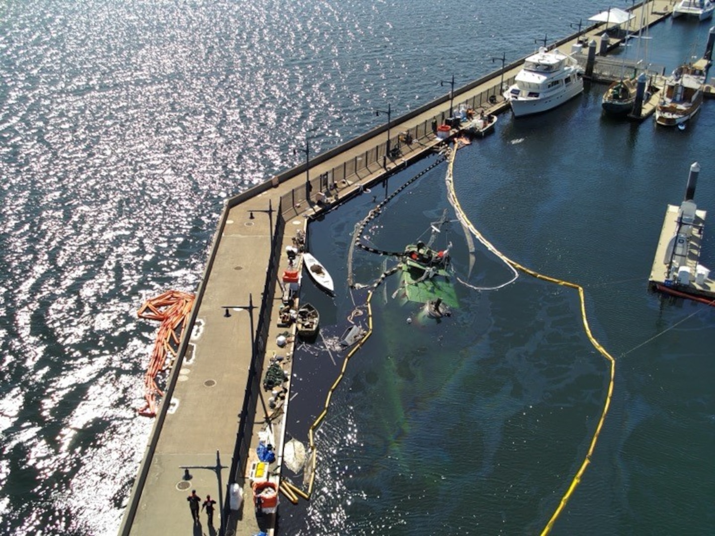 A unified command with the U.S. Coast Guard and the Washington Department of Ecology was established Sept. 19, 2025, in response to a tugboat sinking and causing pollution in the Bremerton Marina, near Bremerton, Washington.