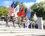 Members of the U.S. Indo-Pacific Joint Service Color Guard posts colors during the National POW/MIA Recognition Day Ceremony hosted by the Defense POW/MIA Accounting Agency at National Memorial Cemetery of the Pacific, Honolulu, Hawaii, Sept. 19, 2025.