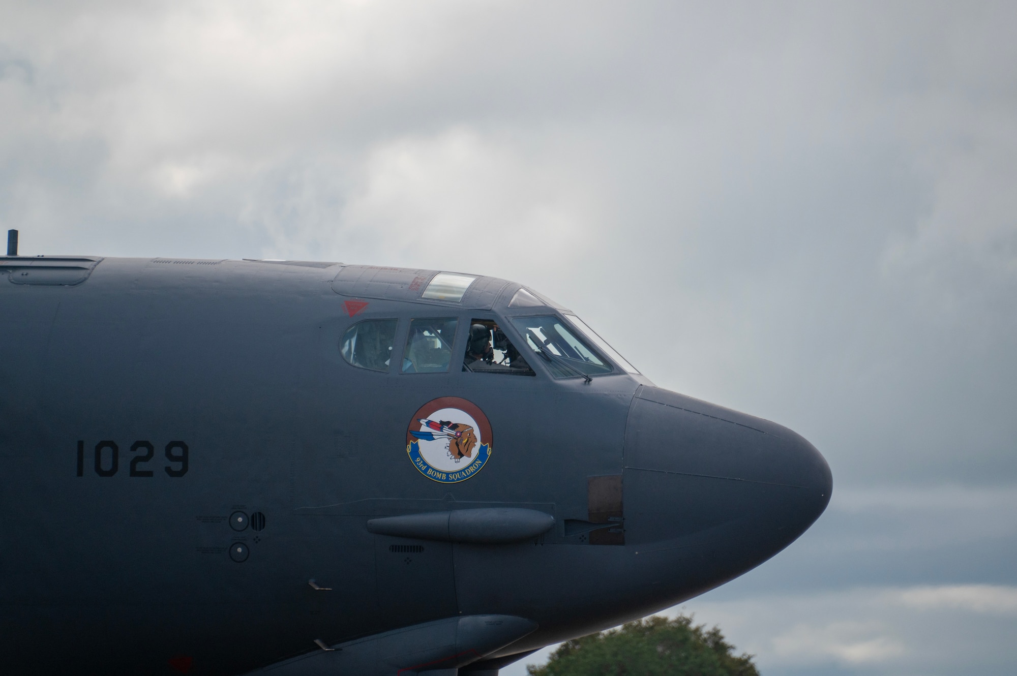 A U.S. Air Force B-52H Stratofortress, an aircraft assigned to the 307th Bomb Wing, Barksdale Air Force Base, Louisiana, taxis after landing on the runway during Exercise Cobra Warrior 25-2 at RAF Fairford, England, Sept. 18, 2025. CW 25-2 is being held at locations across England and involves forces from multiple NATO Allies and partner nations. (U.S. Air Force photo by Staff Sgt. Tambri Cason)