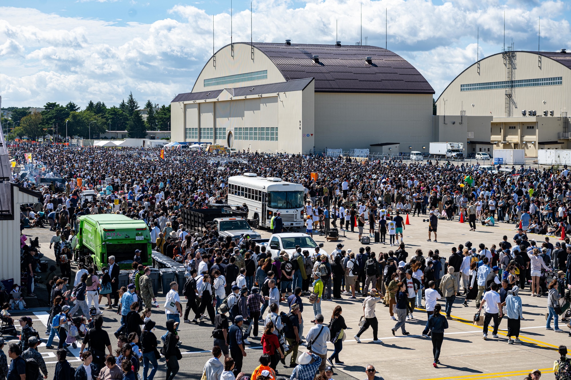 Participants browse vendors and booths during Air Fest 2025 at Misawa Air Base, Japan, Sept. 21, 2025.