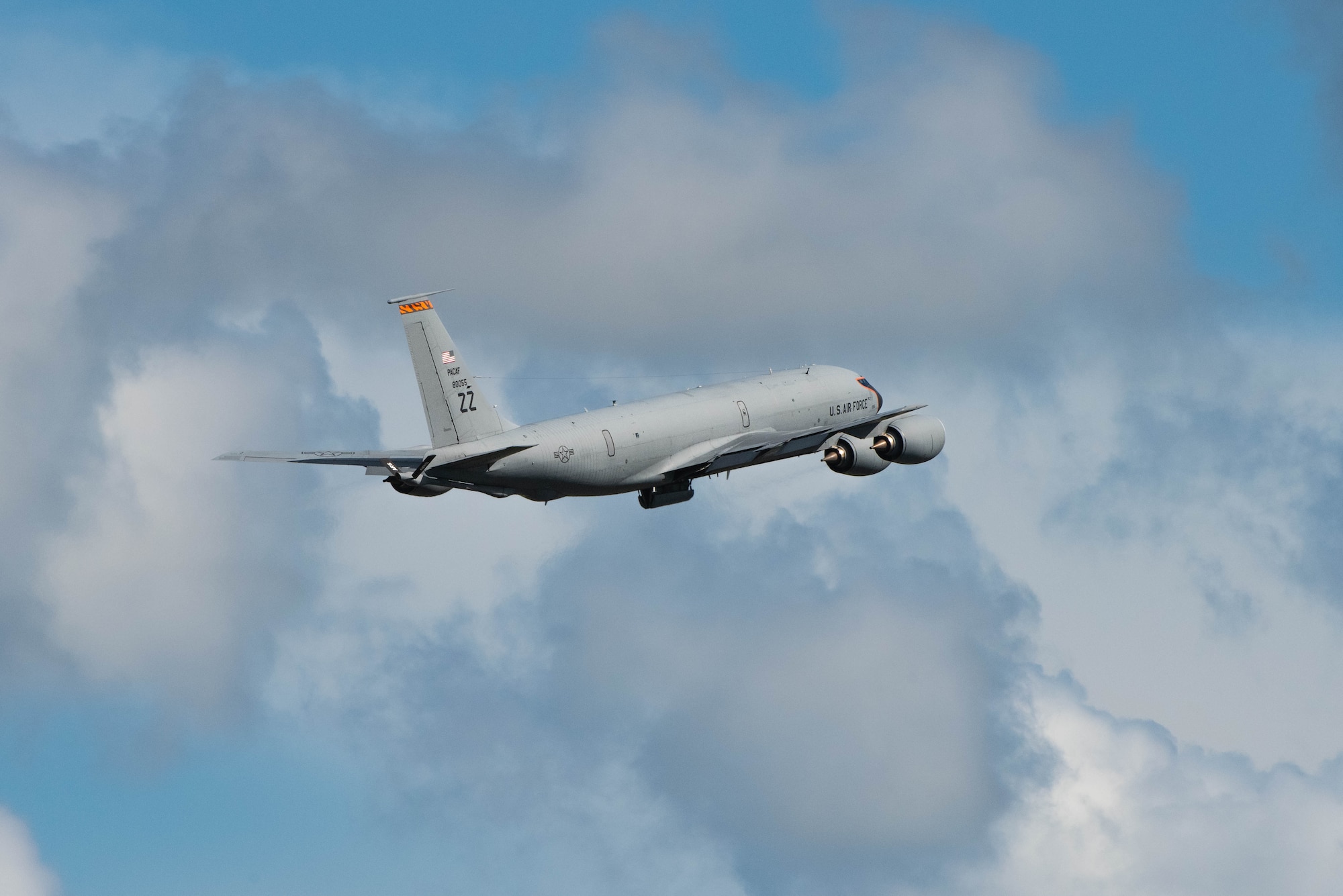 A U.S. Air Force aircraft takes off.
