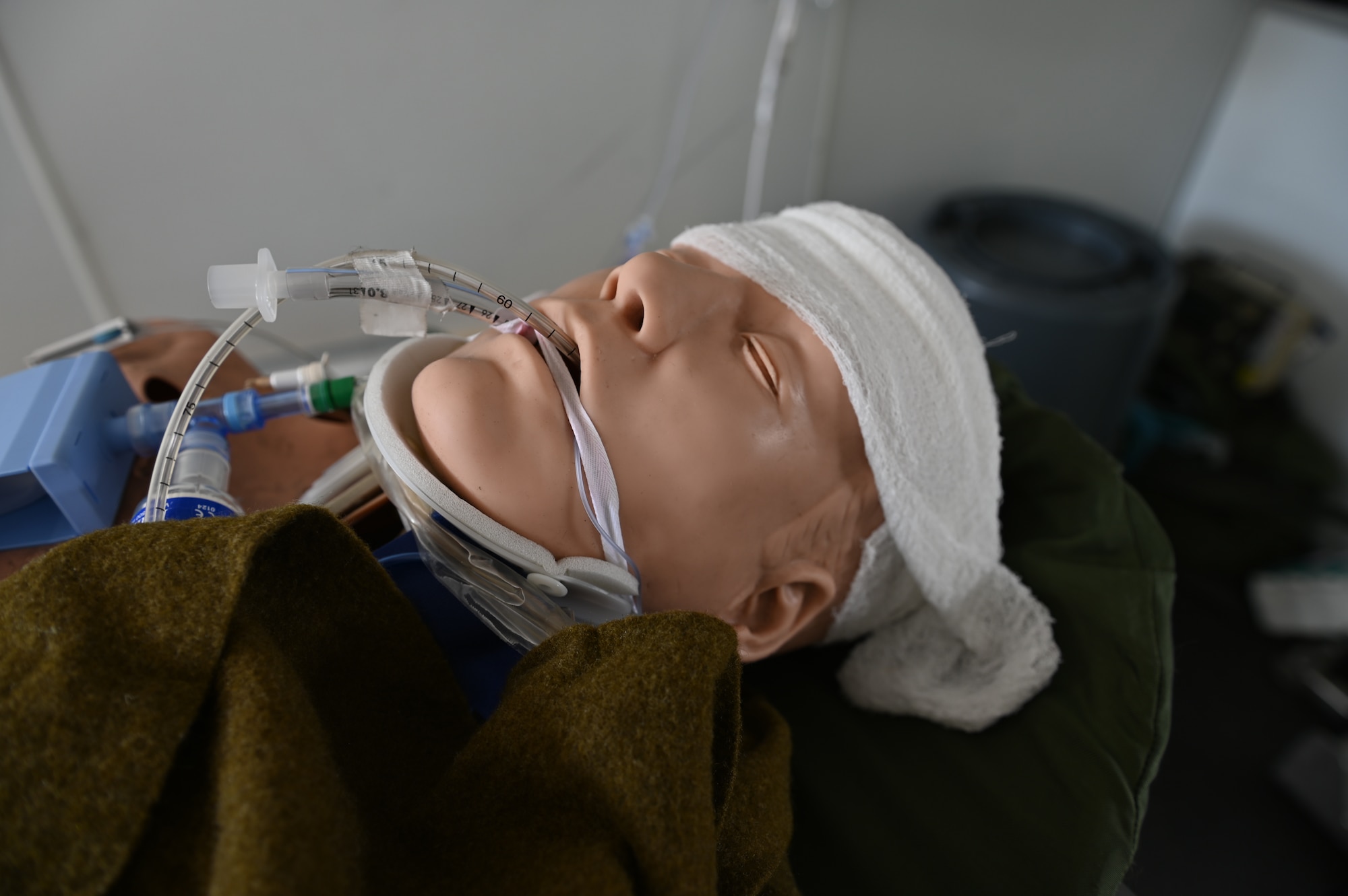 A simulated casualty mannequin is used during a hands-on exercise in St. Paul, Minn., Aug. 13, 2025.