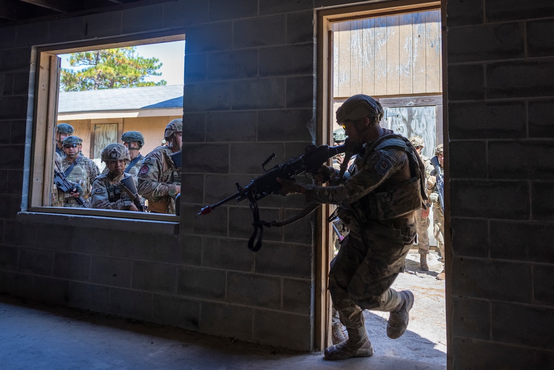Marines with Infantería de Marina de la Armada de la República Argentina (Naval Infantry of the Argentine Navy) participate in urban operations training during exercise UNITAS 2025 at Marine Corps Base Camp Lejeune, North Carolina, Sept. 18, 2025. UNITAS, which is Latin for “unity,” was conceived in 1959 and has taken place annually since first conducted in 1960. This year marks the 66th iteration of the world’s longest running annual multinational maritime exercise. (U.S. Marine Corps photo by Lance Cpl. Payton Goodrich)