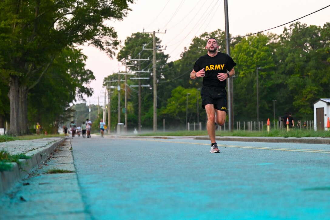 A U.S. Army Soldier runs.
