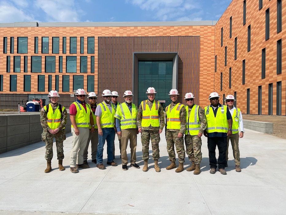 People standing in front of a building