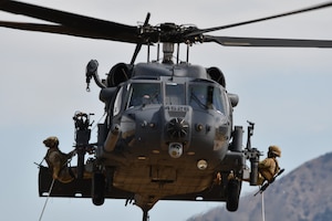 A joint exercise between the 75th Air Base Wing and the 305th Rescue Squadron tests combat readiness skills such as dynamic medical evacuation, helicopter landings and air assault training.