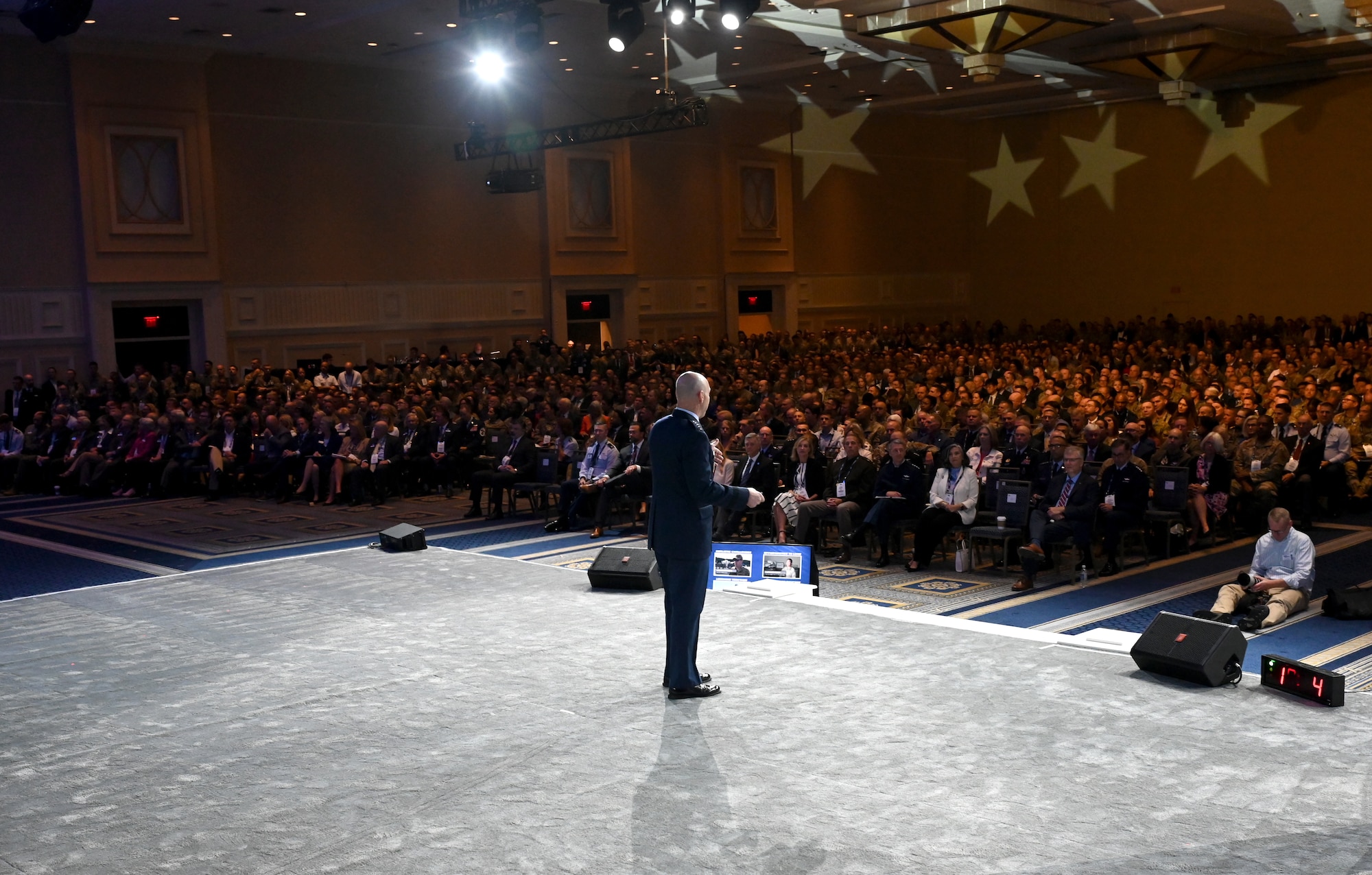 Gen David Allvin gives a speech at the Air, Space and Cyber conference.