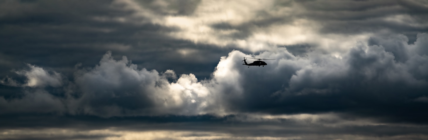 MH-60S Seahawk helicopters from Helicopter Sea Combat Squadron 9 (HELSEACOMBATRON 9), HSC-9 Tridents, based in Norfolk, Virginia, conduct flight operations at the West Virginia National Guard (WVNG) Hobet All-Hazards Training Center in Madison, West Virginia, September 26, 2020. Members of HSC-9 are utilizing the Hobet site to conduct air-to-surface firing training, including night operations to maintain training and deployment qualifications.