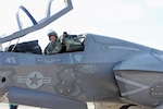 Fleet Readiness Center East (FRCE) F-35 maintenance test pilot Ross Fearon his final F-35B Lightning II flight as an active-duty Marine. Following 20 years of service as a fighter pilot in the Marine Corps, Fearon took on the civilian role of F-35 maintenance test pilot in order to continue serving the nation by helping deliver flight-ready aircraft to the warfighter.