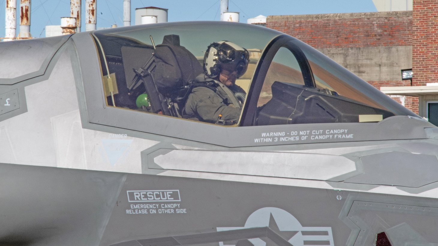 Fleet Readiness Center East (FRCE) F-35 maintenance test pilot Ross Fearon taxis during a functional check flight on an F-35B Lightning II to ensure the aircraft’s airframe, engines, accessories, and equipment are functioning according to standard following service at the depot. Fearon took on the role to test pilot at FRCE following 20 years of service as a fighter pilot in the Marine Corps in order to continue serving the nation by helping deliver flight-ready aircraft to the warfighter.