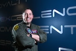 U.S. Navy Lt. Cdr. Matthew Dring, National Space Defense Center operations integrations chief, poses for a photo at Schriever Space Force Base, Colo., April 18, 2025. Dring was selected as one of the first Navy officers to attend the weapons instructor course at the U.S. Air Force Weapons School’s 328th Weapons Squadron.