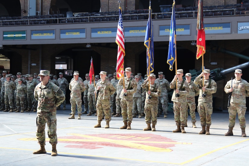 The Pennsylvania Army National Guard held a ceremony at the Kingston Armory in Wilkes-Barre, Pa. Sept. 14, 2025 to mark a significant moment in the organization's history. The 1st Battalion, 109th Field Artillery Regiment, a storied unit dating back to 1775, was deactivated. The Regiment's colors were cased during a time-honored tradition to symbolize the conclusion of its active service. After, the 28th Division Artillery was reactivated, reestablishing a critical component of the 28th Infantry Division's combat power. (U.S. Army National Guard photos by Sgt. 1st Class Shane Smith)