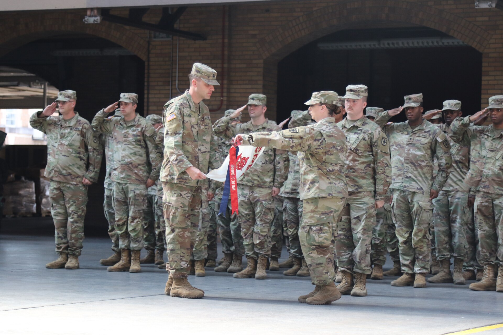 The Pennsylvania Army National Guard held a ceremony at the Kingston Armory in Wilkes-Barre, Pa. Sept. 14, 2025 to mark a significant moment in the organization's history. The 1st Battalion, 109th Field Artillery Regiment, a storied unit dating back to 1775, was deactivated. The Regiment's colors were cased during a time-honored tradition to symbolize the conclusion of its active service. After, the 28th Division Artillery was reactivated, reestablishing a critical component of the 28th Infantry Division's combat power. (U.S. Army National Guard photos by Sgt. 1st Class Shane Smith)