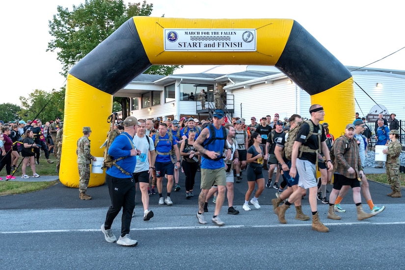 More than 700 people participate in the 14th annual March for the Fallen at Fort Indiantown Gap, Pennsylvania, Sept. 20, 2025. March for the Fallen is a community event held each year at Fort Indiantown Gap to honor the memory of those who have fallen in defense of our nation. It is open to the public and registrants choose to participate in one of various challenges, including a 28-mile ruck march, a 14-mile ruck march, a 5K run/walk or 28-mile hand cycle.