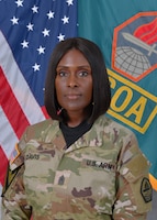 Official photo of Command Sergeant Major Dominique Davis, Commandant NCO Academy, Cyber Center of Excellence