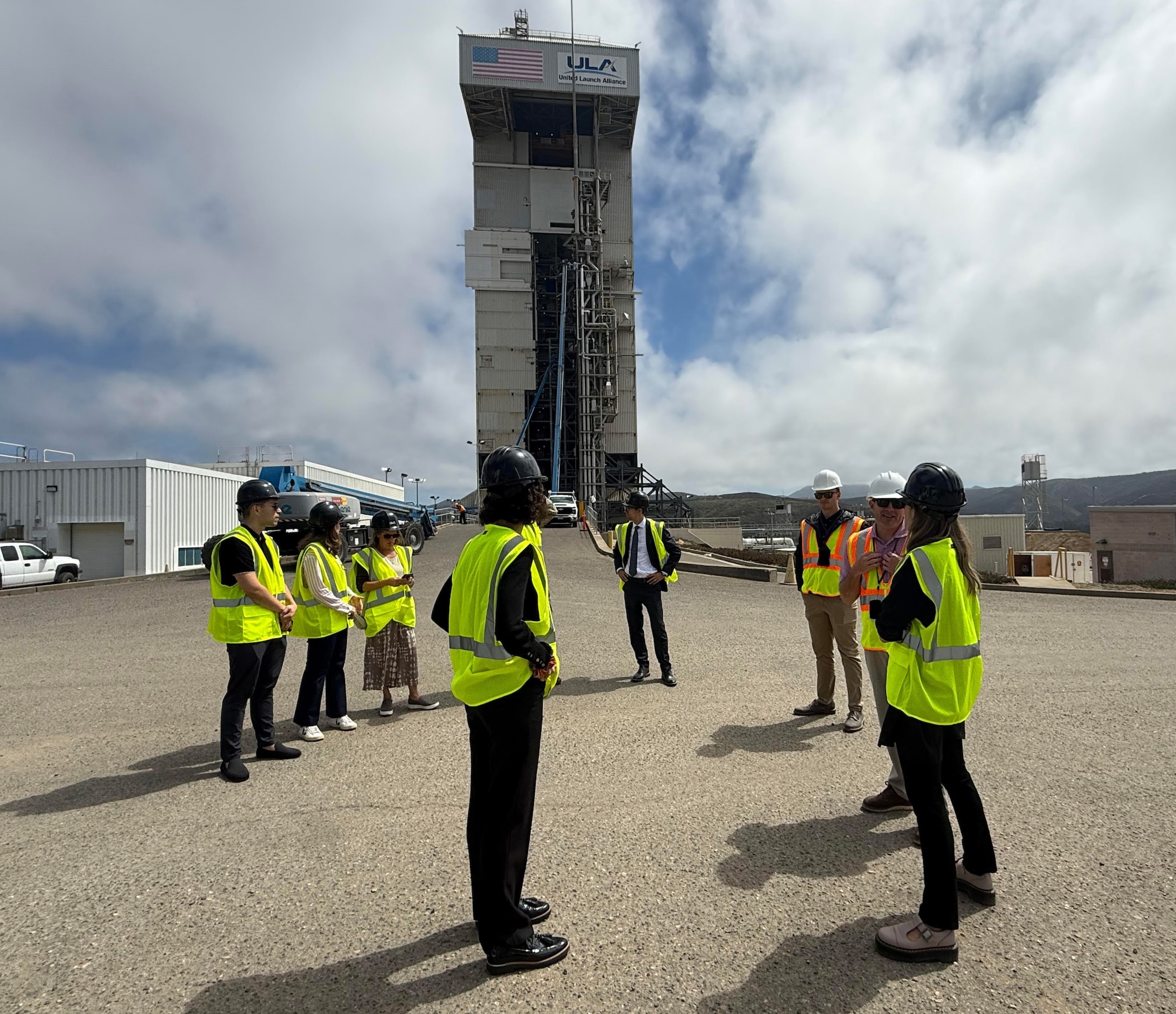Members of the Governor's Office of Business and Economic Development (GoBiz) and Regional Economic Action Coalition (REACH) tour United Launch Alliance’s (ULA) launch site at Space Launch Complex-3 at Vandenberg Space Force base, Calif., Sept. 12, 2025. Modifications are actively underway at SLC-3 to support ULA’s Vulcan launch vehicle. GoBiz recently awarded a $9.5 million grant to the "Space Vandenberg" initiative, aimed at boosting space industry infrastructure in California and expanding workforce development.