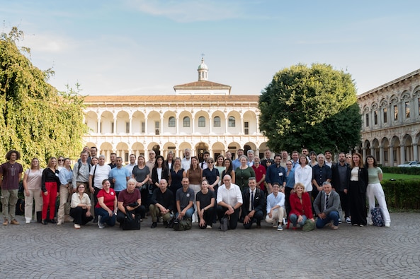 Leadership and representatives from the Defense POW/MIA Accounting Agency,  the University of Milan's Laboratory of Forensic Anthropology and Odontology and partner nations pose for a photo during a visit to the CA’Grande Tour,  Milan, Italy, Sept. 18, 2025.