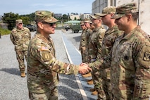 Sgt. Maj. of the Army Michael Weimer meets with 6-52 Battery, 35th Air Defense Artillery Brigade Soldiers Sept. 22, 2025.