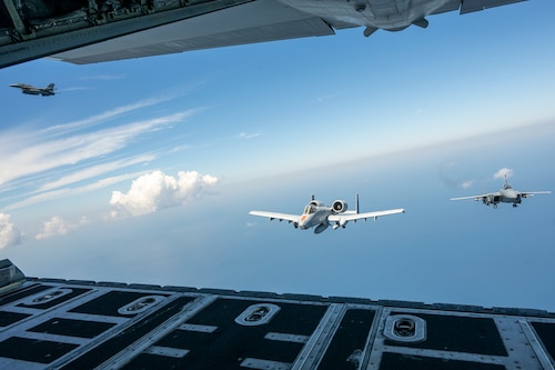 Test aircraft in air