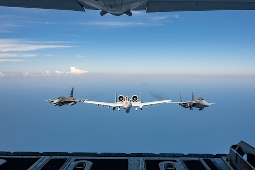 Test aircraft in air