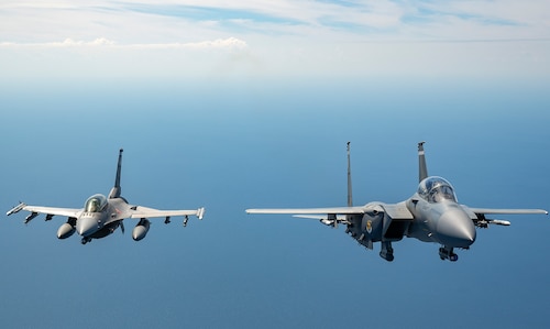 Test aircraft in air