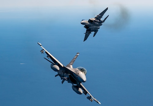 Test aircraft in air
