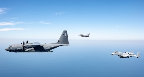 Test aircraft in air