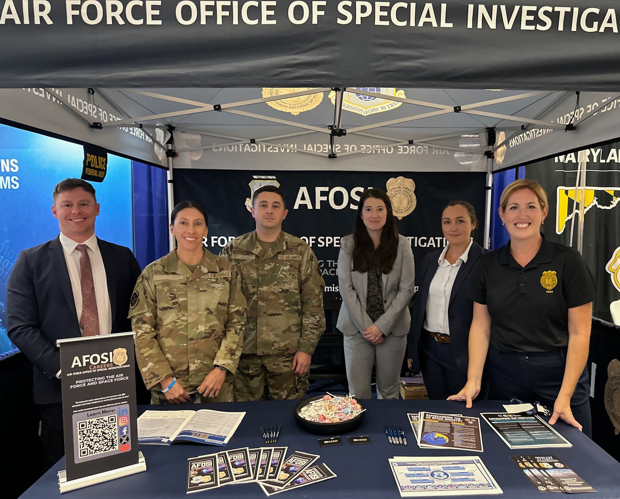 Members of the Air Force Office of Special Investigations during the Air & Space Forces Association’s Air, Space & Cyber Conference, near Washington, D.C.