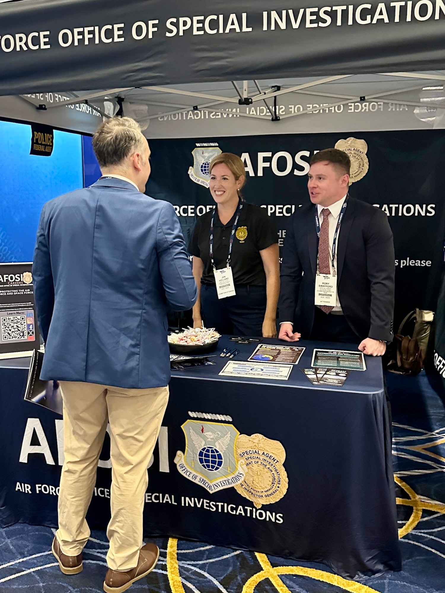 Special Agent Jennifer Holland and Special Rory Swafford discuss the Air Force Office of Special Investigations mission.