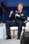 Maj. Gen. Luke Cropsey speaks about the future of the DAF BATTLE NETWORK during the Accelerating Decision Superiority: Harnessing Data and AI for Mission Readiness panel as part of the Air, Space and Cyber Conference, here, Sept. 23, 2025. The conference is an opportunity for Department of the Air Force senior leaders to meet and address Airmen, Guardians, allies, partners and industry leaders. Cropsey is the Department of the Air Force Program Executive Office for Command, Control, Communications and Battle Management’s program executive officer. (Official Air Force Photo by Richard Blumenstein).