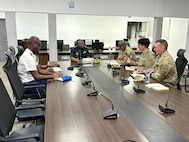 SETAF-AF civil affairs NCO translates French for his team in West Africa