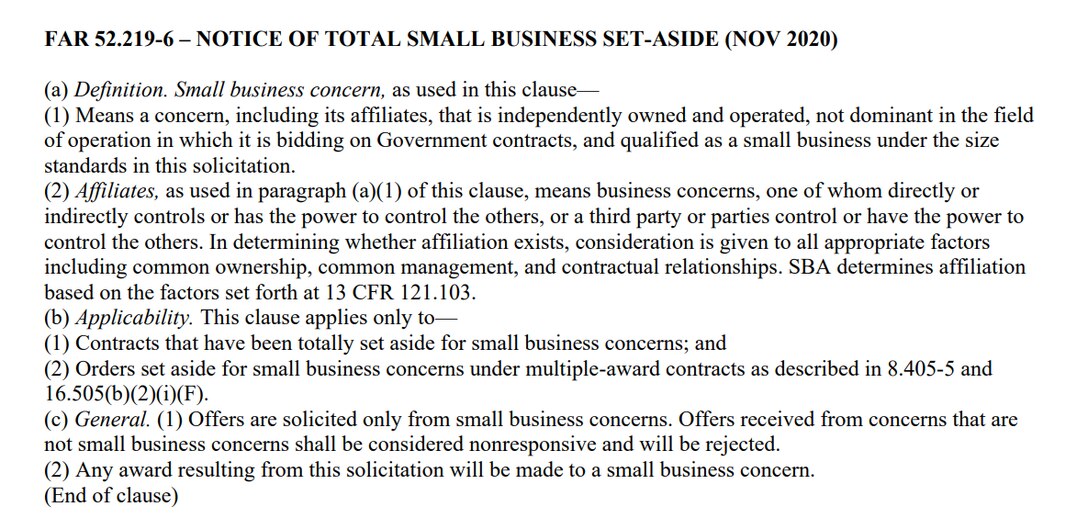 Example of a Small Business Set-Aside notice in a DLA Energy Direct Delivery PC&S Solicitation giving information of small business set aside opportunities with this procurement.