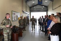 A delegation of more than 20 Lithuanian defense, diplomatic and business officials visited the Unmanned Aircraft Systems facility at Fort Indiantown Gap, Pennsylvania, Sept. 23, 2025, as part of a five-day mission in the United States. Loreta Maskolioviene, Lithuania’s vice-minister of national defense, led the delegation which was received by U.S. Army Maj. Gen. John R. Pippy, Pennsylvania’s adjutant general, and other Guard leaders. (U.S. Army National Guard photo by Zane Craig)
