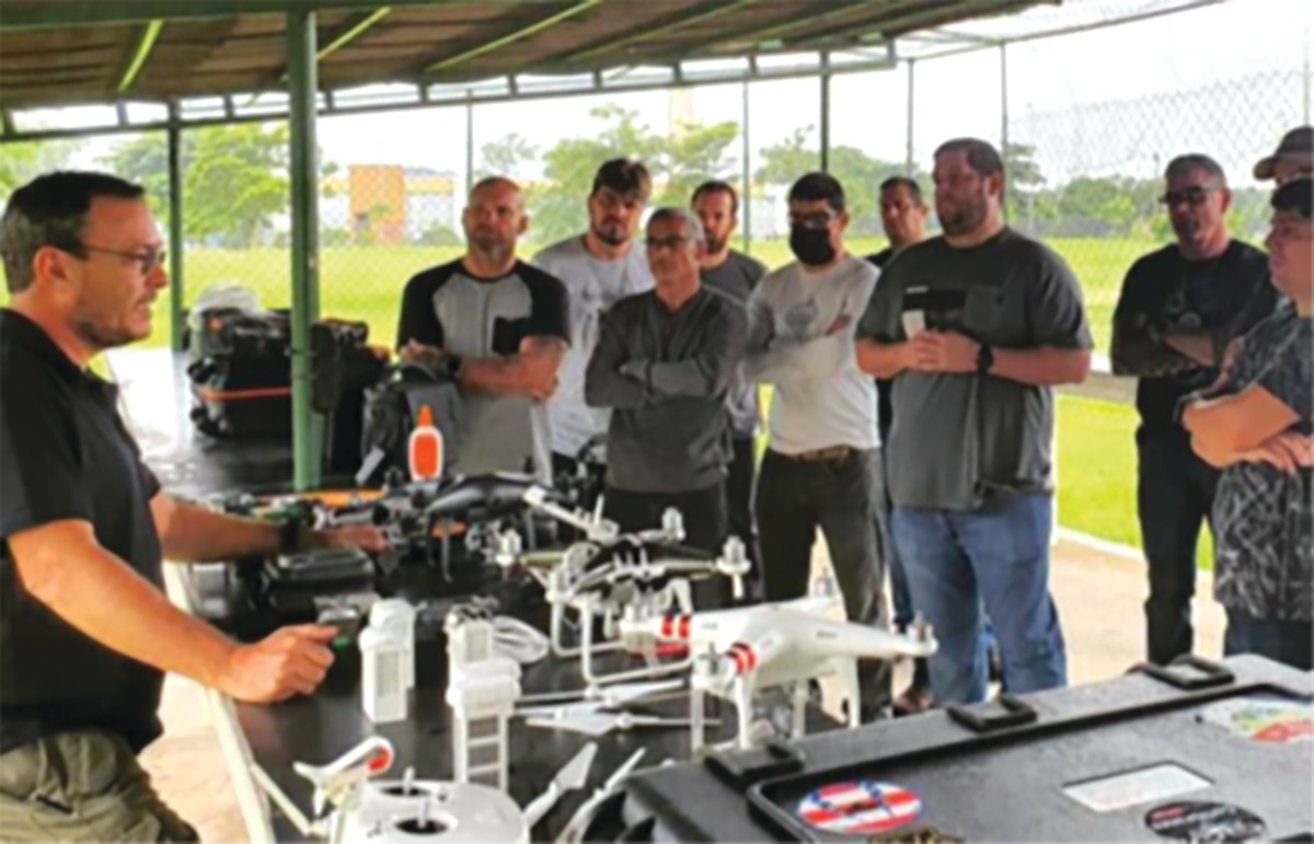 Briefing on drones and equipment. (Source: https://t4drones.com.)