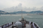 U.S. 7th Fleet flagship USS Blue Ridge (LCC 19) arrives in Busan, South Korea, Sept. 25, 2025.