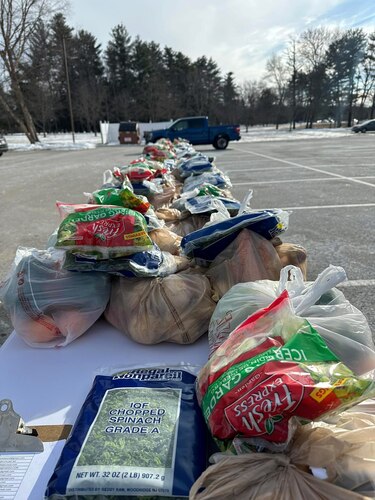 Image of free produce on tables