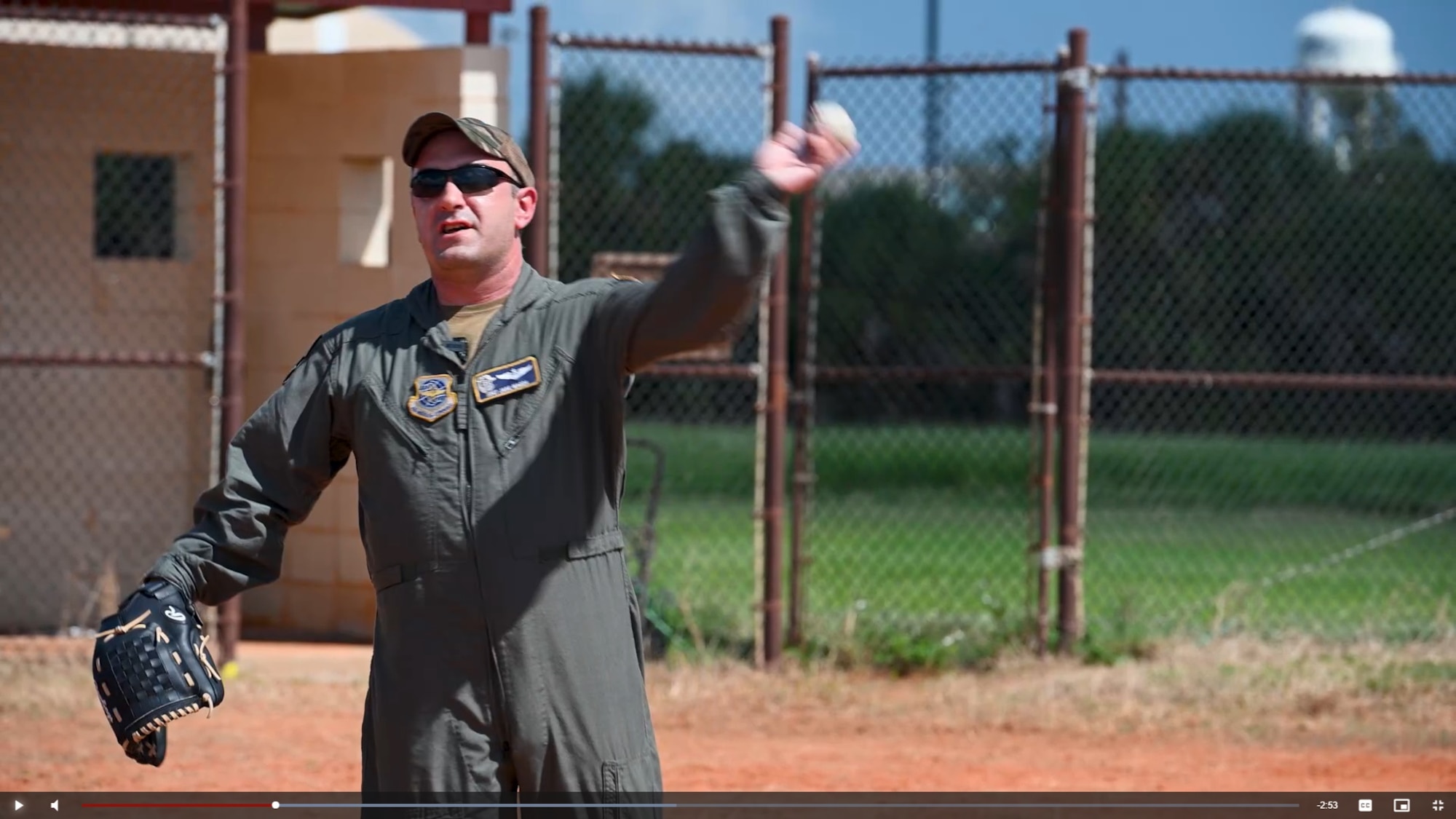 U.S. Air Force Col. Edward Szczepanik, 6th Air Refueling Wing commander, and Staff Sgt. Jake Magda, 50th Air Refueling Squadron boom operator, have a candid conversation over a game of catch at MacDill Air Force Base, Florida, Sept. 16, 2025. Magda shares his story recovering from the 2008 financial crisis, enlisting in the U.S. Air Force and maintaining a healthy work-life balance. (U.S. Air Force video by Senior Airman Zachary Foster)