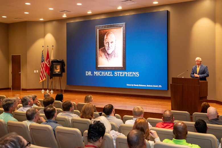 Dr. Michael Stephens was posthumously inducted into the WES (Waterways Experiment Station) Gallery of Distinguished Civilian Employees. Bobby Hunter, a former colleague and friend of Stephens, accepted the honor on Stephens’s behalf.