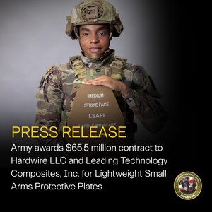 Army awards $65.5 million contract to Hardware LLC and Leading Technology Composites, Inc. for Lightweight small Arms Protective Plates