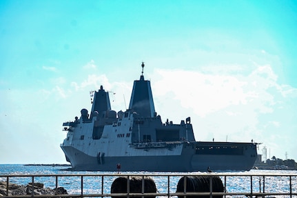 USS Arlington (LPD 24) departs from Naval Station Mayport for UNITAS 2025