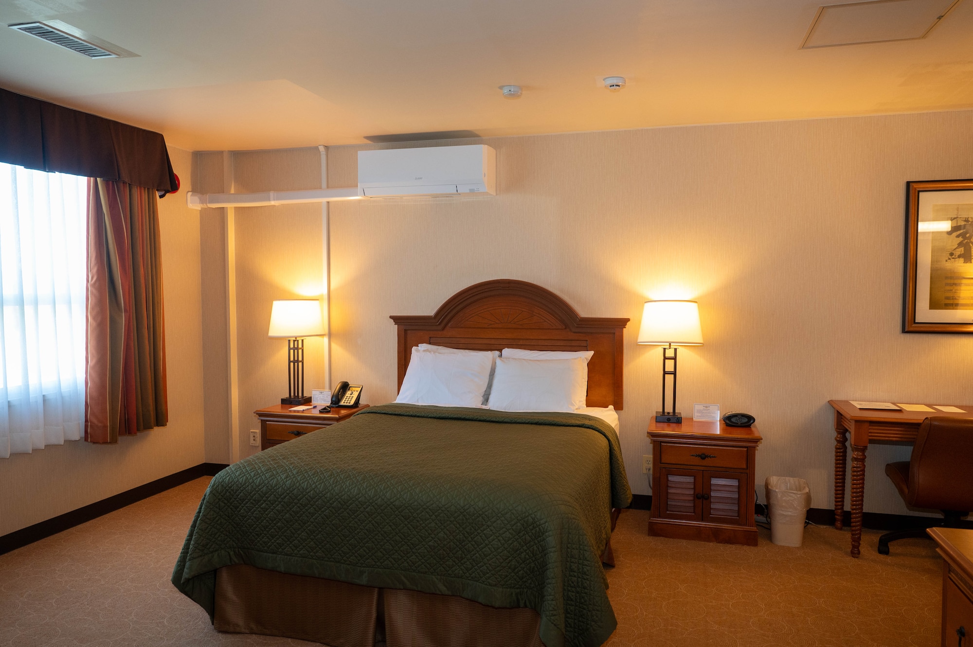 A new air conditioning unit is installed in a room at the Misawa Inn on Misawa Air Base, Japan, Sept. 12, 2025.
